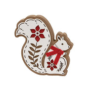 Laser Cut Poinsettia Squirrel Sitter