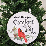 Comfort & Joy Round Cardinal Hanger