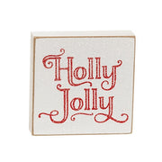 Frosted Very Merry 3" Square Block  (3 Count Assortment)