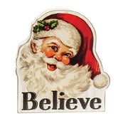 Wooden Retro Santa Believe Sitter