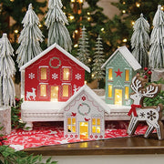 Wooden Yuletide Folklore Houses (Set of 3)