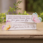 Spread Your Wings Pastel Watercolor Butterfly Block  (2 Count Assortment)