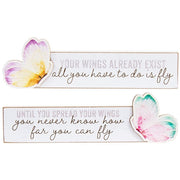 Spread Your Wings Pastel Watercolor Butterfly Block  (2 Count Assortment)