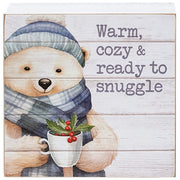 Warm & Cozy Baby Winter Animal Box Sign  (3 Count Assortment)