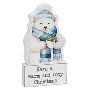 Cozy Woodland Friend Wooden Sitter & Block  (Set of 2) (3 Count Assortment)