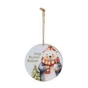 Cozy Winter Animal Round Ornament  (3 Count Assortment)