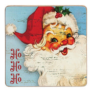 Vintage Santa Coasters & Holder (Set of 5)