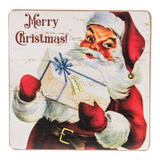 Vintage Santa Coasters & Holder (Set of 5)