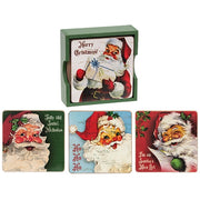 Vintage Santa Coasters & Holder (Set of 5)