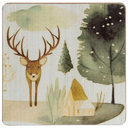 Woodland Forest Watercolor Coasters & Holder (Set of 5)
