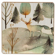 Woodland Forest Watercolor Coasters & Holder (Set of 5)