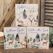 Woodland Faith Box Sign  (3 Count Assortment)