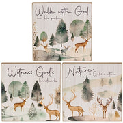 Woodland Faith Box Sign  (3 Count Assortment)