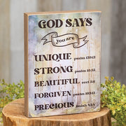 God Says Bible Verse Box Sign