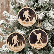 Layered Bigfoot Forest Silhouette Ornament  (3 Count Assortment)