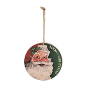 Vintage Santa Cheer Round Ornament  (3 Count Assortment)