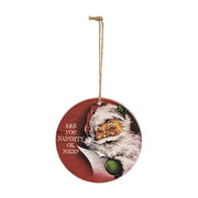 Vintage Santa Cheer Round Ornament  (3 Count Assortment)