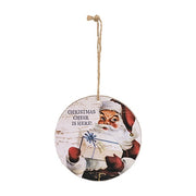 Vintage Santa Cheer Round Ornament  (3 Count Assortment)