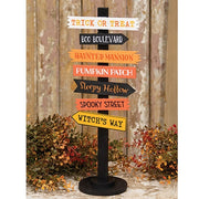 Halloween Woods Primitive Signpost with Base - 14.5"H