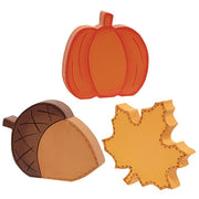 Fall Icon Chunky Wood Sitter  (3 Count Assortment)