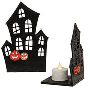 Wooden Halloween Votive Luminary  (3 Count Assortment)