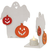 Wooden Halloween Votive Luminary  (3 Count Assortment)
