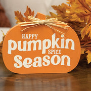 Pumpkin Spice/Spooky Season 2-Sided Wooden Pumpkin Sitter