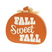Fall Sweet Fall/Trick Or Treat 2-Sided Wooden Pumpkin Sitter