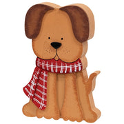 Puppy In Scarf Chunky Wood Sitter