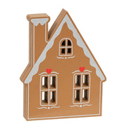 Wooden Frosted Gingerbread House Sitter  (3 Count Assortment)