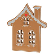 Wooden Frosted Gingerbread House Sitter  (3 Count Assortment)