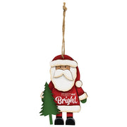 Believe & Bright Santa & Tree Wooden Ornament  (2 Count Assortment)