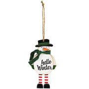Warm Winter Wooden Snowman Ornament  (2 Count Assortment)