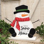 Snow Place Like Home Wooden Snowman on Base - 9"H