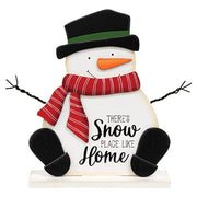 Snow Place Like Home Wooden Snowman on Base - 9"H