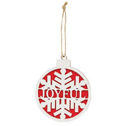 Wooden Sparkle Snowflake Winter Word Bulb Ornament  (3 Count Assortment)