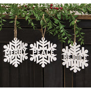 Sparkle Snowflake Word Ornament  (3 Count Assortment)