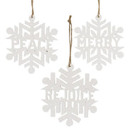 Sparkle Snowflake Word Ornament  (3 Count Assortment)