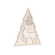 White Glitter Deer & Christmas Tree Sitters (Set of 2)