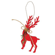 Woodland Pine & Bell Deer Ornament  (3 Count Assortment)