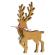 Natural Wooden Deer Cutout Sitters (Set of 2)