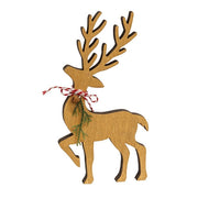 Natural Wooden Deer Cutout Sitters (Set of 2)