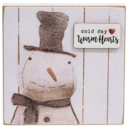 Snowy Word Tag Stitched Snowman Block  (3 Count Assortment)