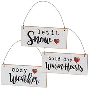 Warm Hearts Wooden Ornament  (3 Count Assortment)