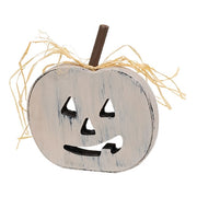 Primitive Distressed Wood Cutout Jack O Lantern Sitter  (3 Count Assortment)
