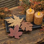 Distressed Wooden Fall Leaves  (Set of 3)