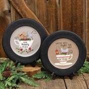 Winter Mice In Teacup Plate  (2 Count Assortment)