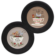 Winter Mice In Teacup Plate  (2 Count Assortment)