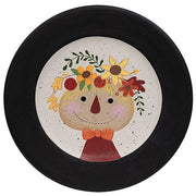 Scarecrow with Flowers Wooden Plate  (3 Count Assortment)