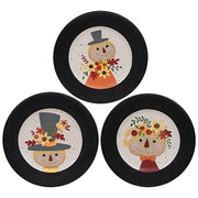 Scarecrow with Flowers Wooden Plate  (3 Count Assortment)